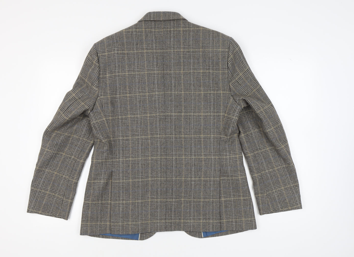Marks and Spencer Men's Grey Check Blazer, Size 40S