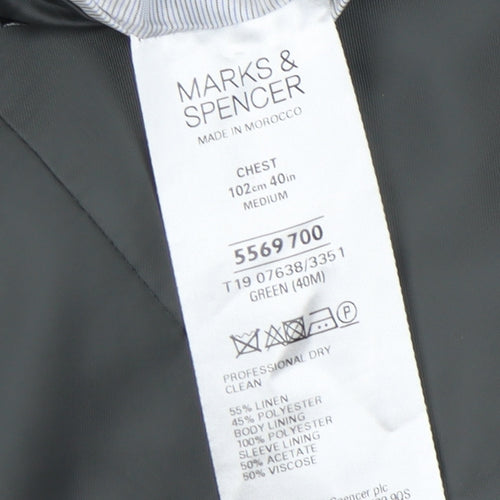 Marks and Spencer Men's Green Blazer 40R