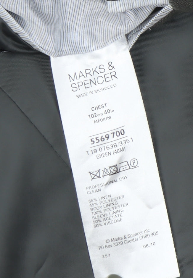 Marks and Spencer Men's Green Blazer 40R