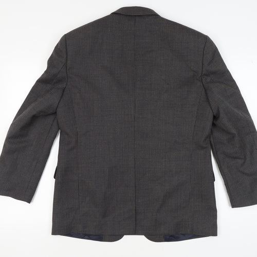 Marks and Spencer Men's Navy Check Wool Silk Blazer 40 Short