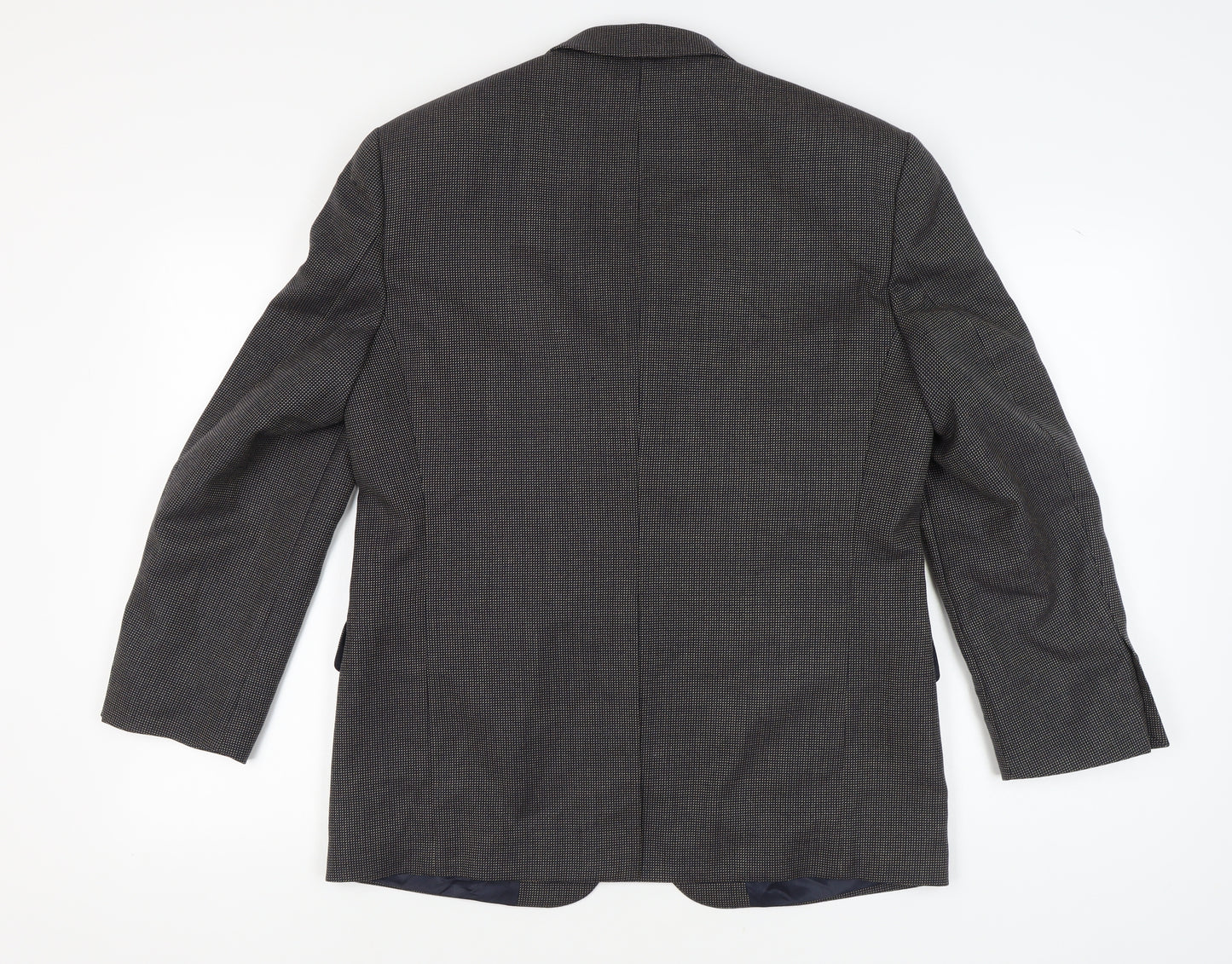 Marks and Spencer Men's Navy Check Wool Silk Blazer 40 Short