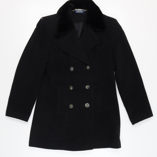 Dorothy Perkins Women’s Black Wool Pea Coat Size 10