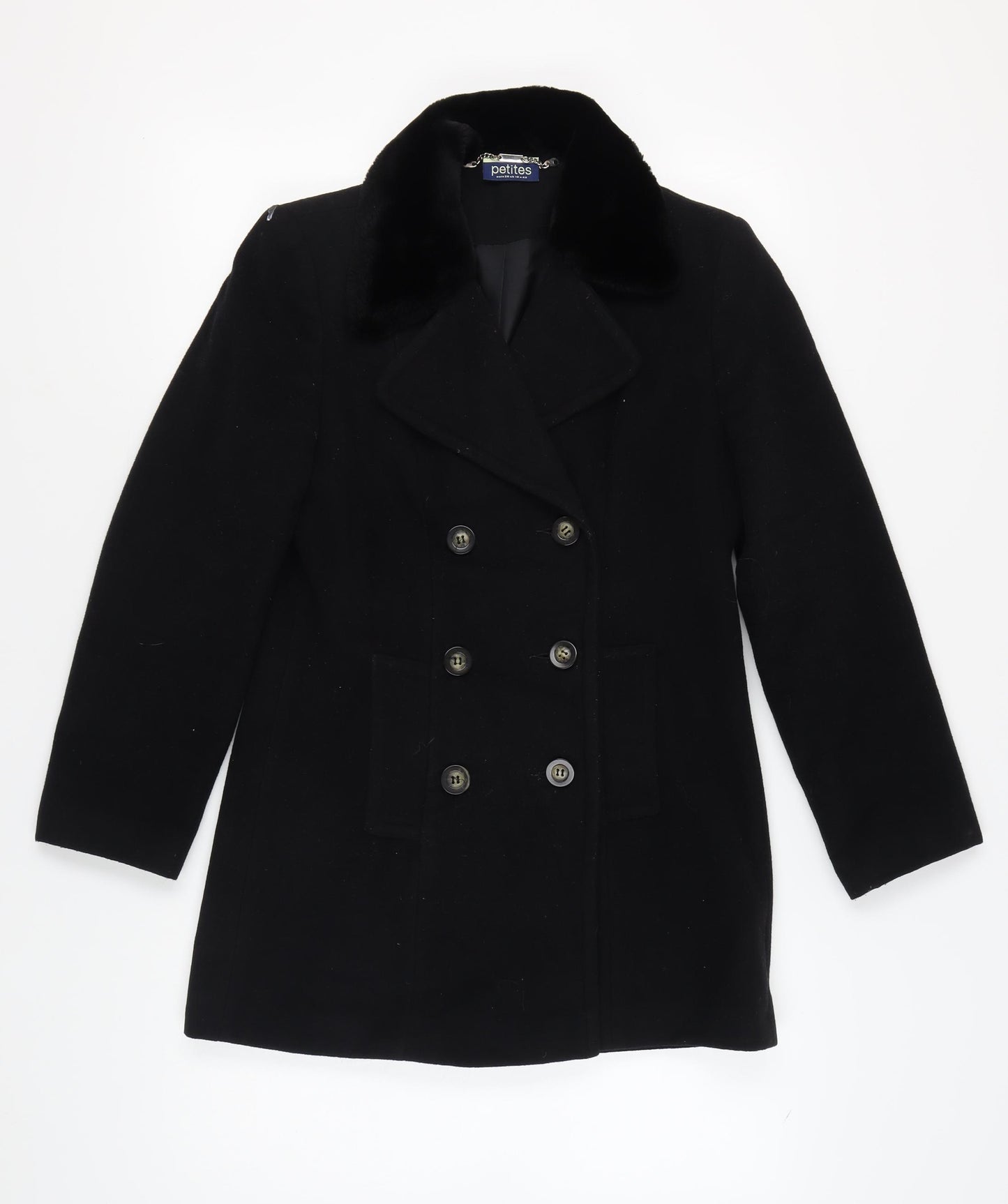 Dorothy Perkins Women’s Black Wool Pea Coat Size 10