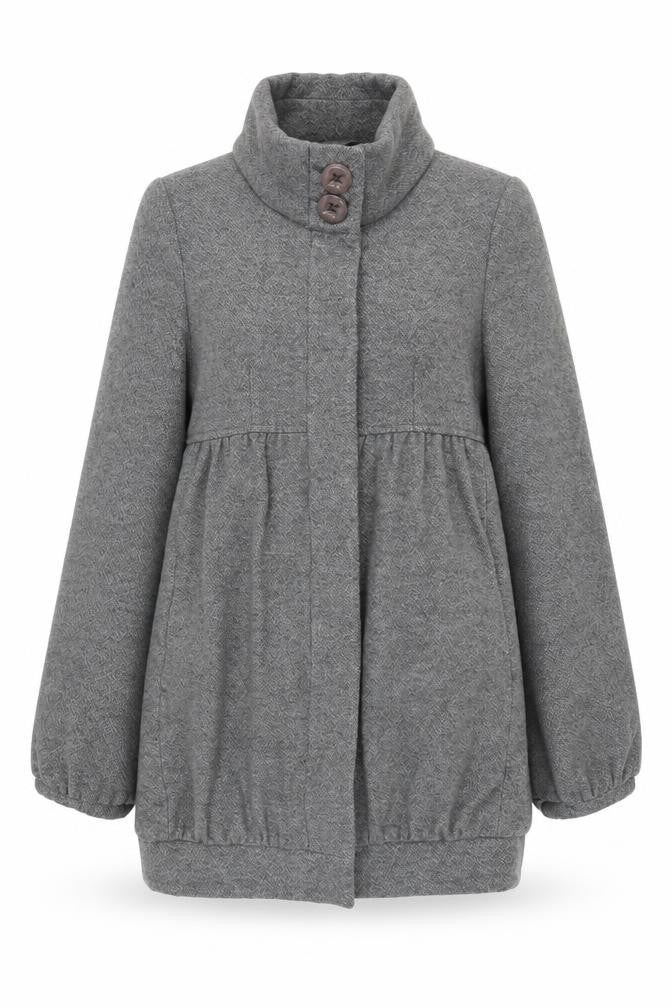 Front view of Jane Norman Women's Grey Herringbone Coat, size 8