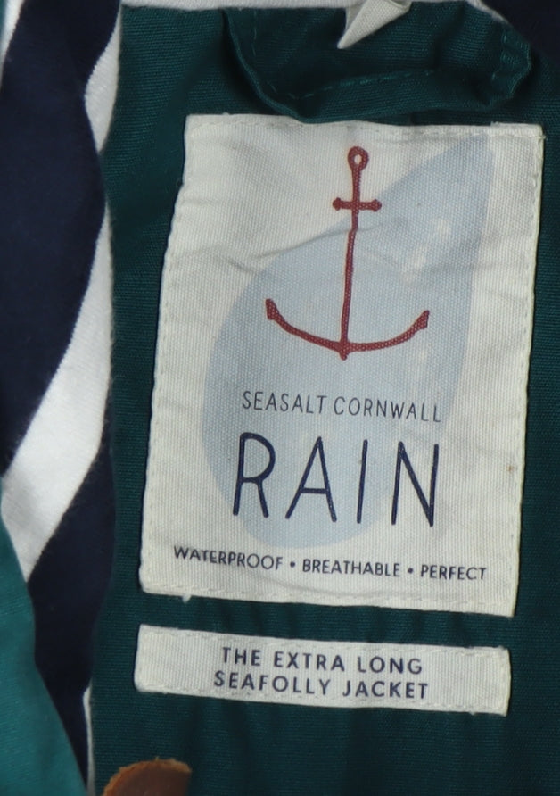 Seasalt Cornwall Women's Green Rain Coat, Size 16, Nautical Style