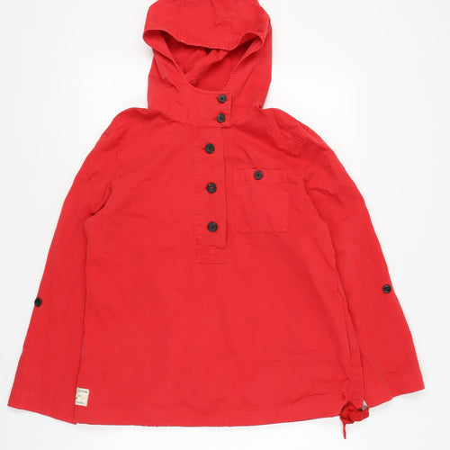 Joules Women's Red Hooded Anorak Jacket Size 12