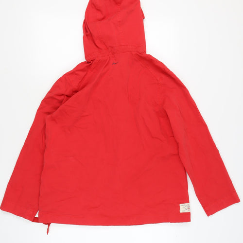 Joules Women's Red Hooded Anorak Jacket Size 12