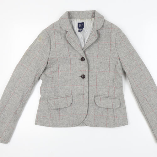 GAP Women's Grey Tweed Blazer, Size 10, Classic Fit