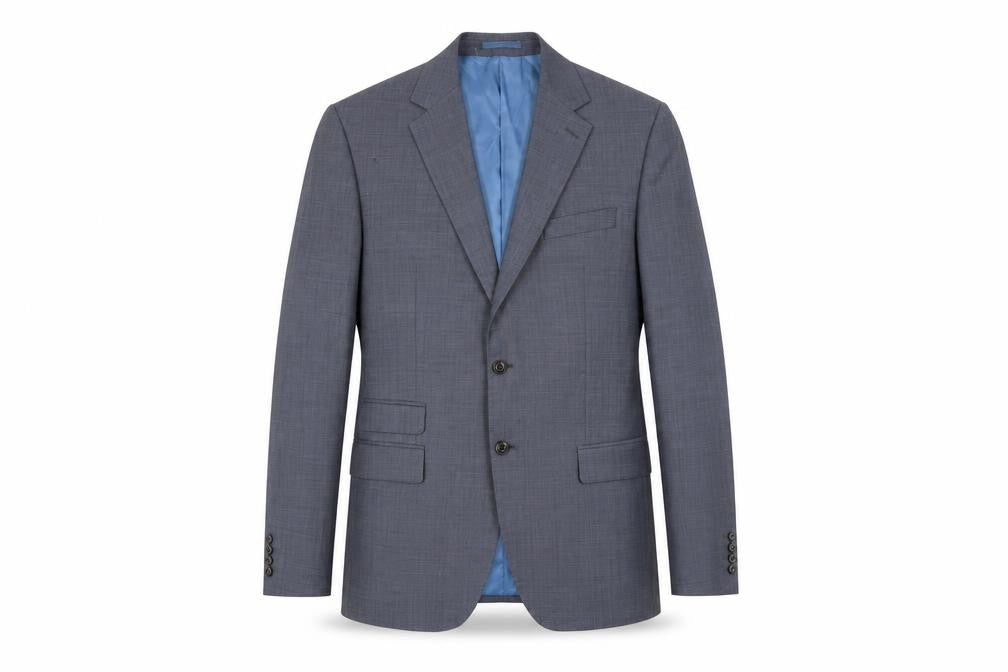 Front view of Marks & Spencer Men's Blue Wool Blazer, size 42R