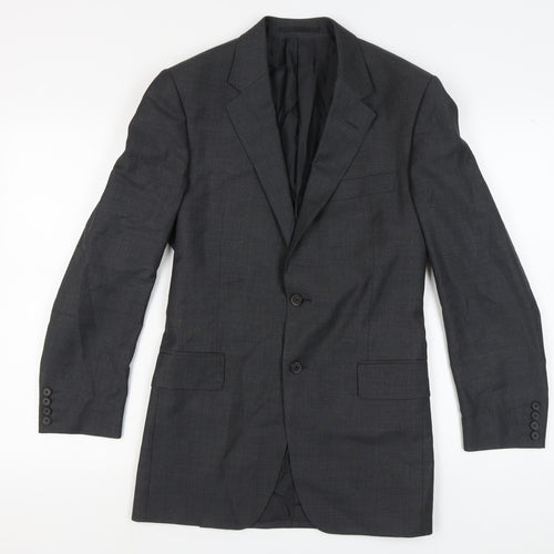 Gieves & Hawkes Grey Wool Men's Blazer 38 Regular Fit