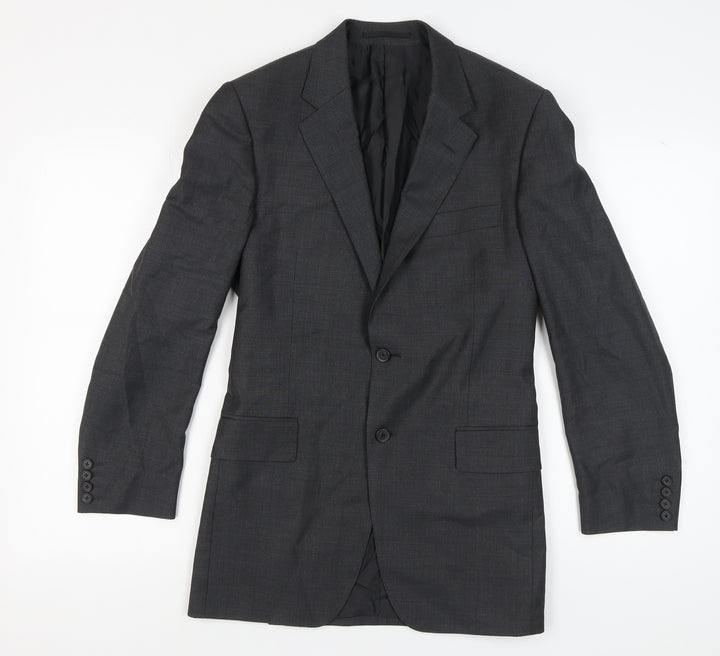Gieves & Hawkes Grey Wool Men's Blazer 38 Regular Fit