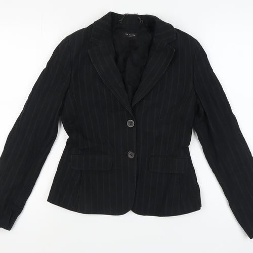 Ted Baker Women's Black Pinstripe Blazer Size 2