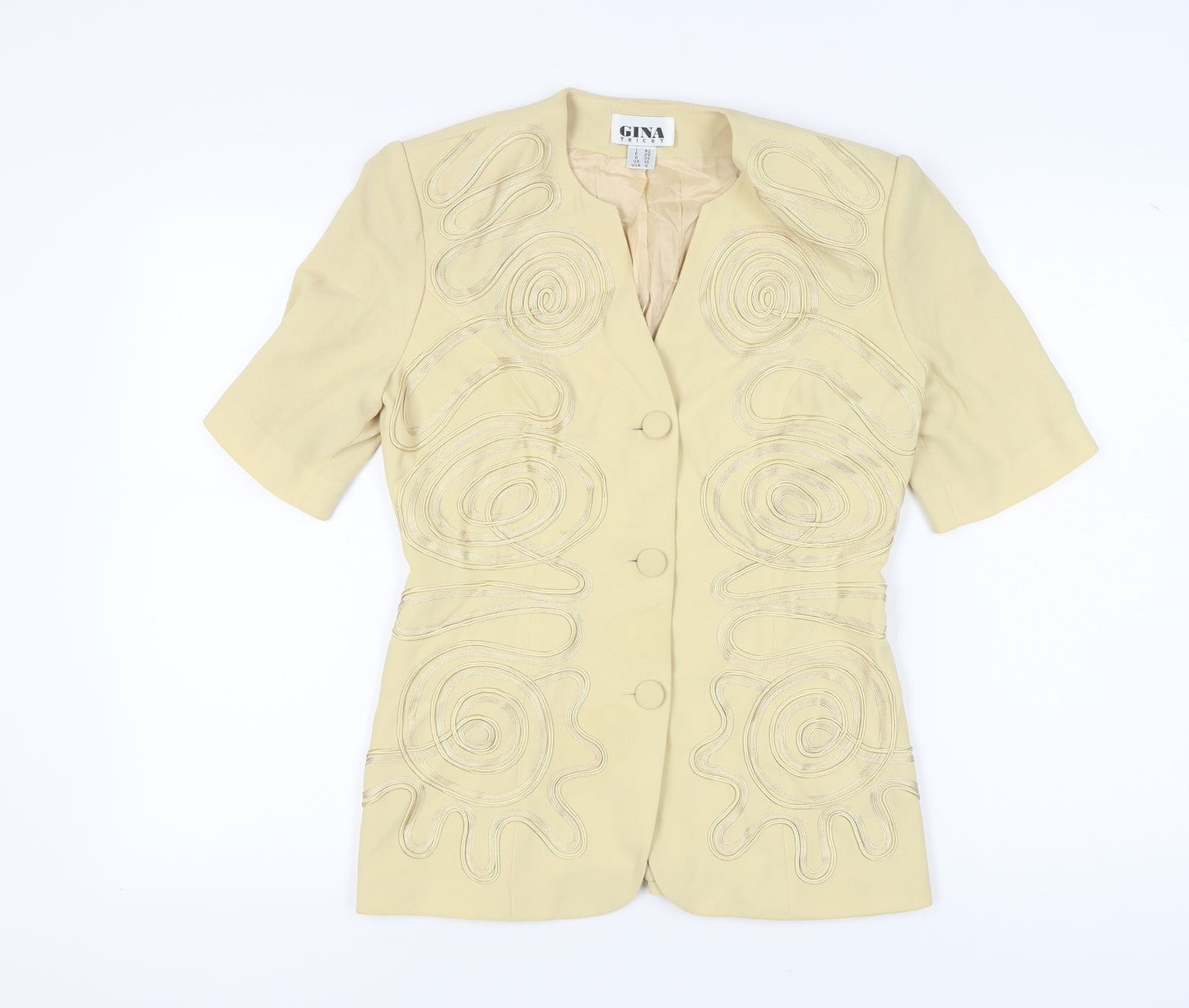 Gina Tricot Women's Beige Short Sleeve Suit Jacket