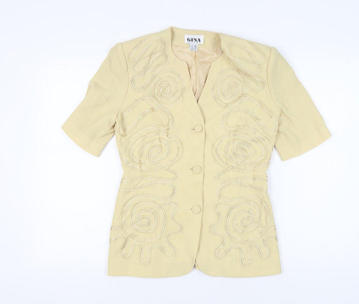 Gina Tricot Women's Beige Short Sleeve Suit Jacket