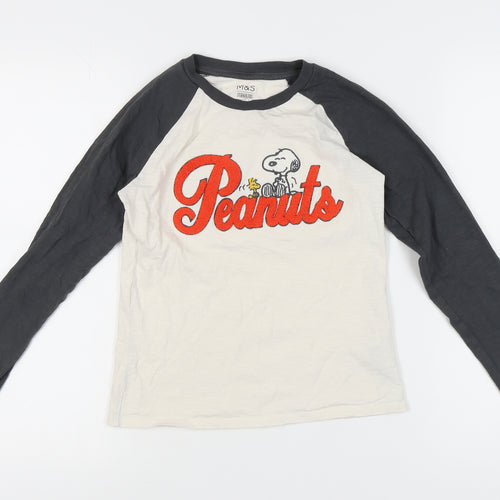 Marks and Spencer Girls Peanuts Graphic Long Sleeve T-Shirt 11-12