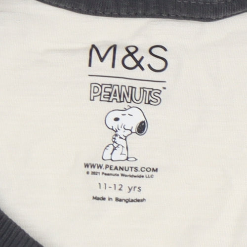 Marks and Spencer Girls Peanuts Graphic Long Sleeve T-Shirt 11-12