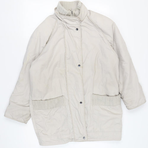 Rossetti Women's Beige Long Parka Jacket, Size 14