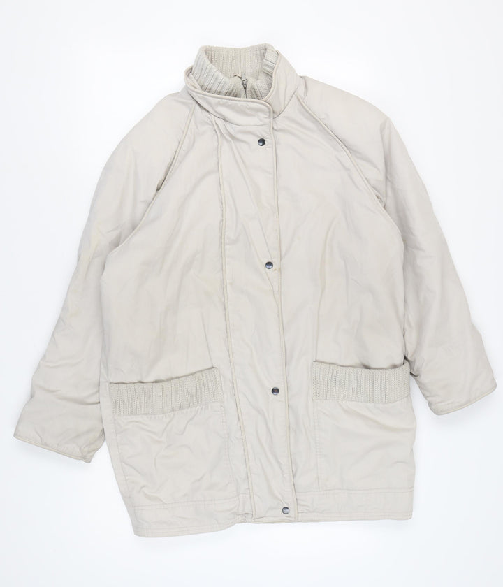 Rossetti Women's Beige Long Parka Jacket, Size 14