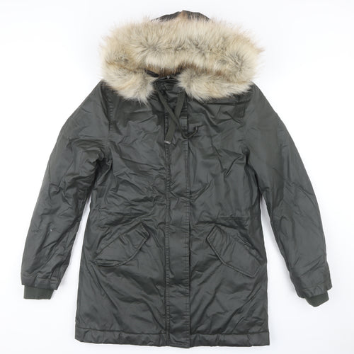 Marks & Spencer Women's Green Parka Coat Size 8