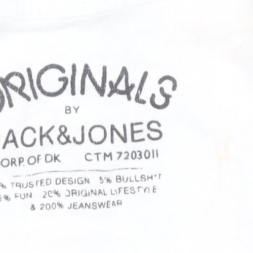 Jack & Jones Men's White Crew Neck Sleeveless T-Shirt M