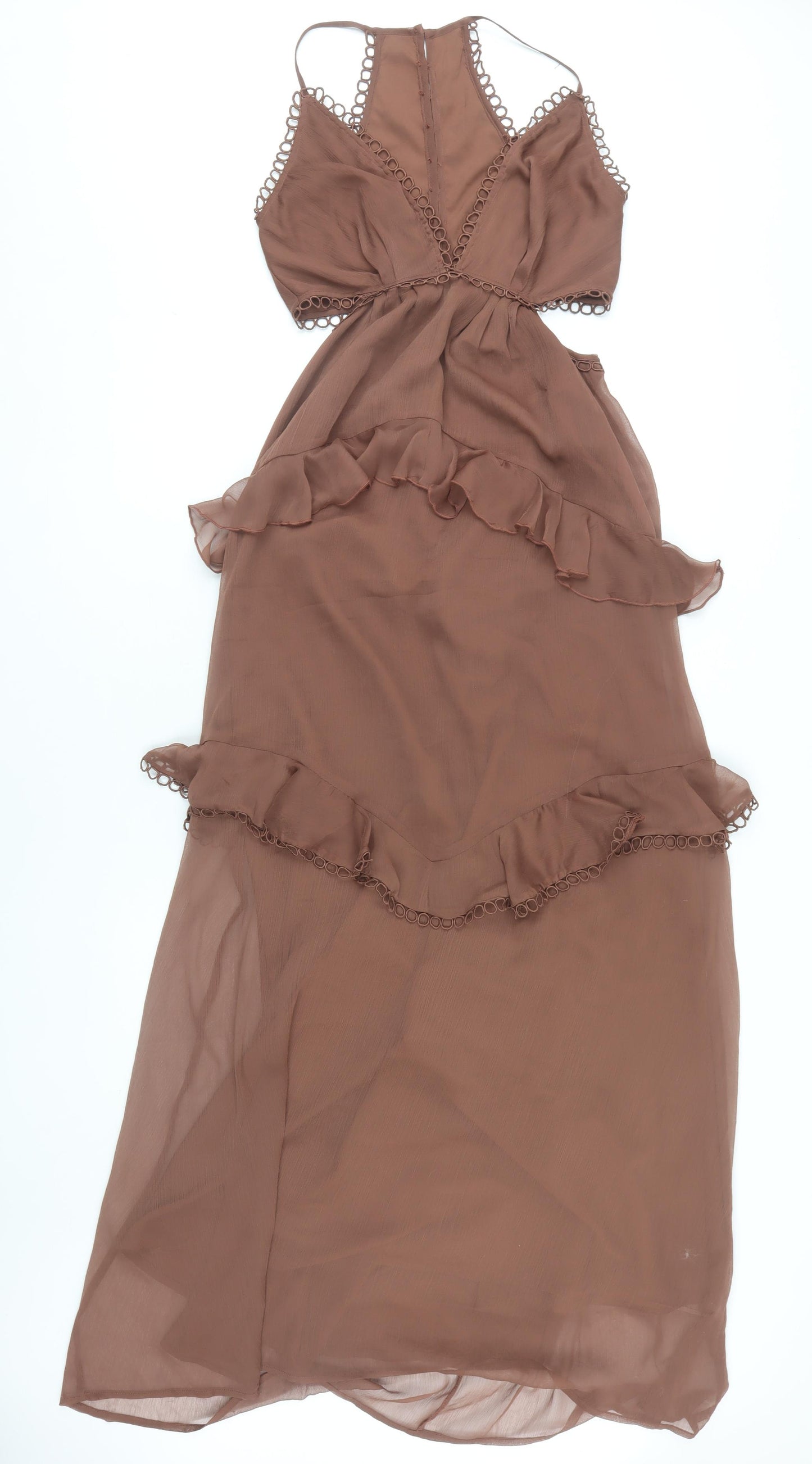ASOS Brown Maxi Dress, Size 8, Party, Sleeveless