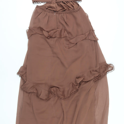 ASOS Brown Maxi Dress, Size 8, Party, Sleeveless