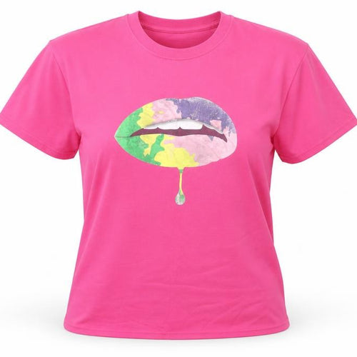 Boohoo Women's Pink Crew Neck T-Shirt Size 16