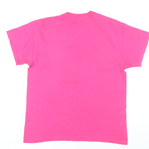 Boohoo Women's Pink Crew Neck T-Shirt Size 16