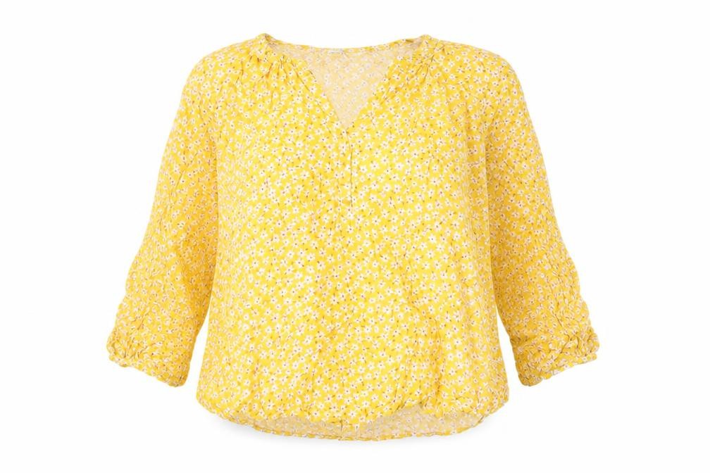 Old Navy Women's Yellow Floral Bohemian Blouse XL