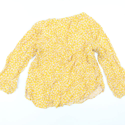 Old Navy Women's Yellow Floral Bohemian Blouse XL