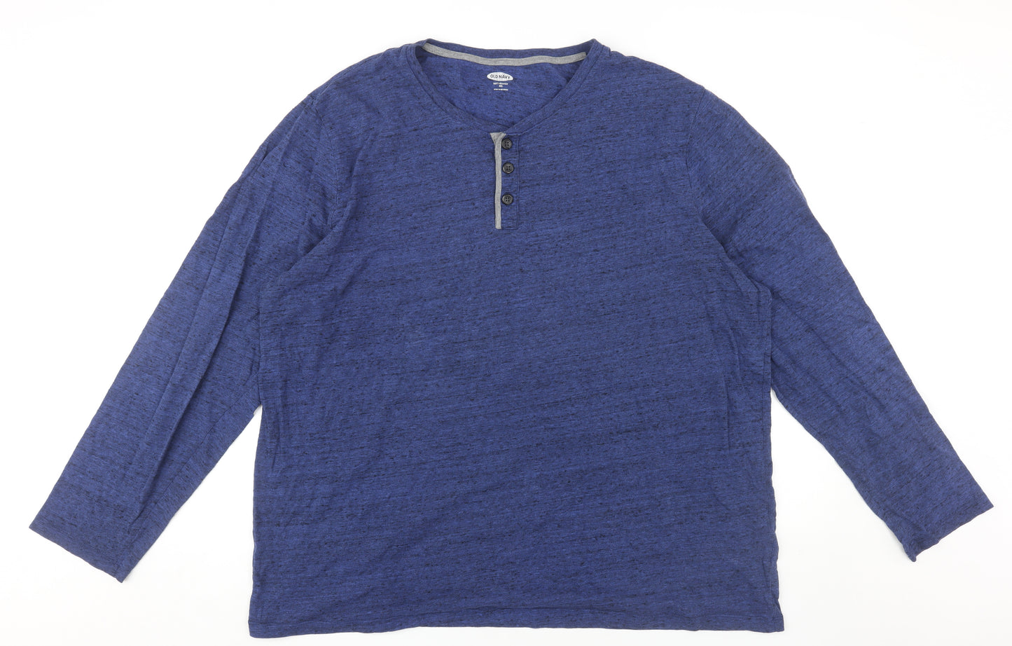 Old Navy Men’s Blue Henley T-Shirt 2XL Long Sleeve