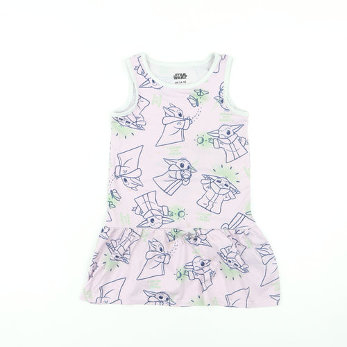 Star Wars Girls Pink Cartoon Tank Dress - 4-5 Years