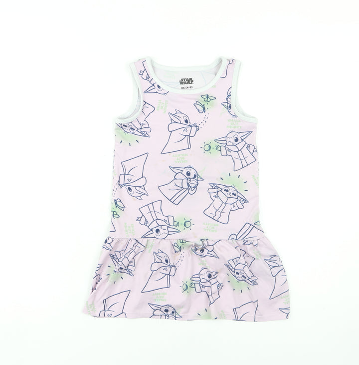 Star Wars Girls Pink Cartoon Tank Dress - 4-5 Years