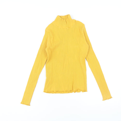 MNG Girls Yellow High Neck Long Sleeve Cotton Top 11-12 Years