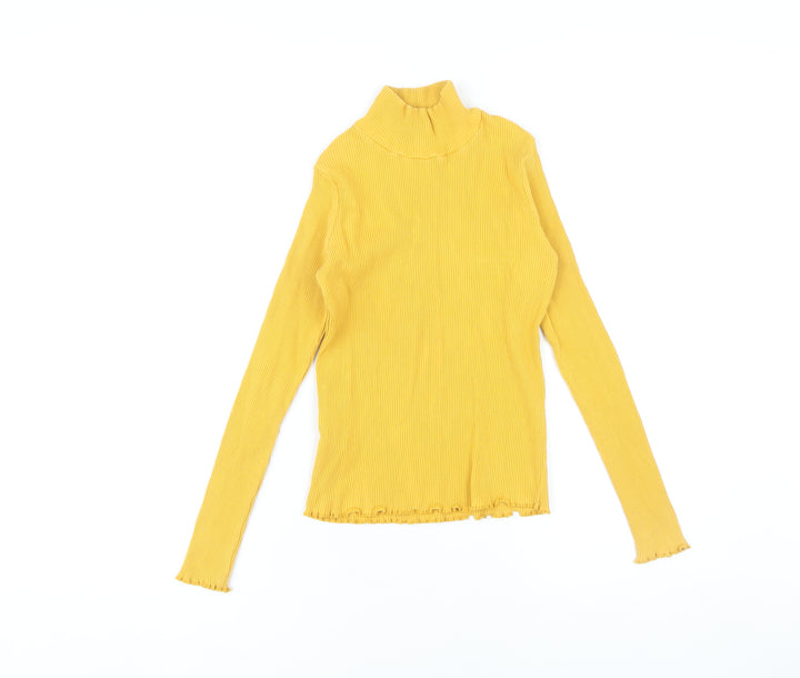 MNG Girls Yellow High Neck Long Sleeve Cotton Top 11-12 Years
