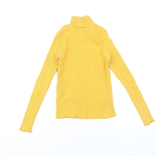 MNG Girls Yellow High Neck Long Sleeve Cotton Top 11-12 Years