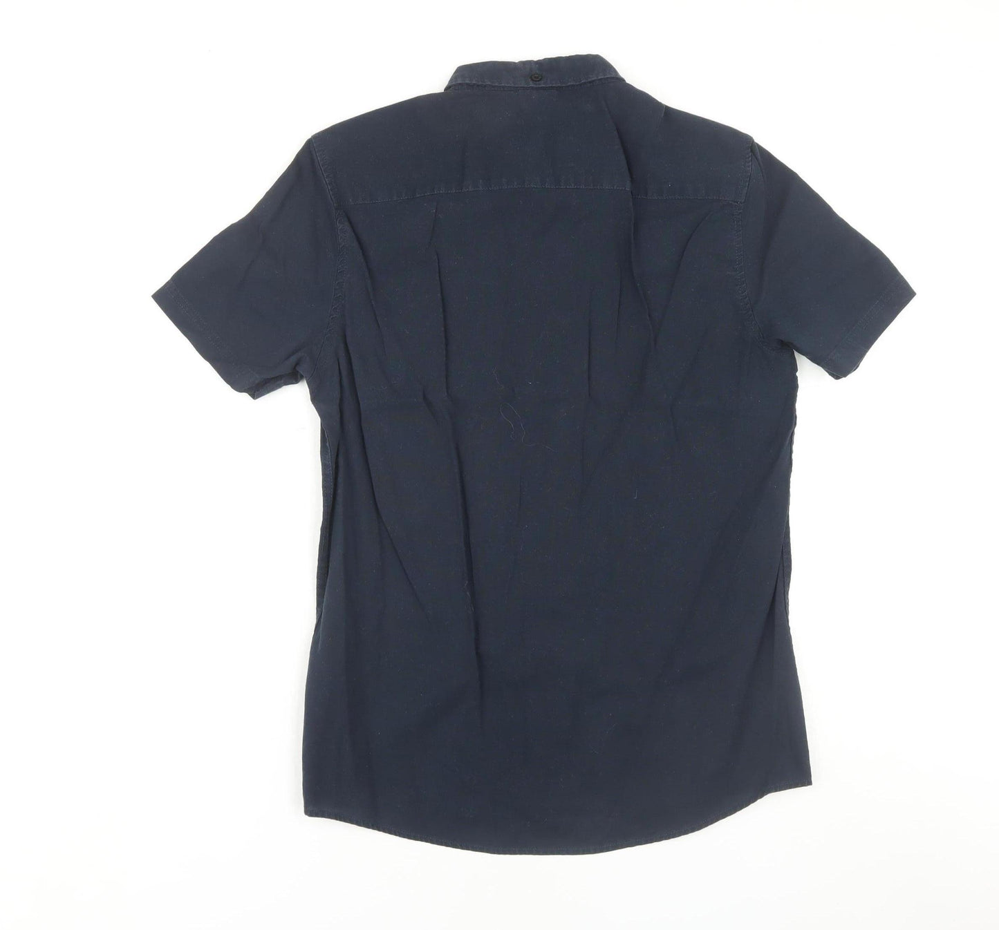 Firetrap Men's Blue Short Sleeve Button-Up Shirt L