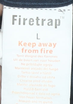 Firetrap Men's Blue Short Sleeve Button-Up Shirt L