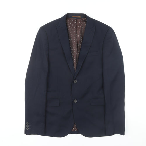 Next Men's Blue Regular Fit Blazer, Size 36R Business