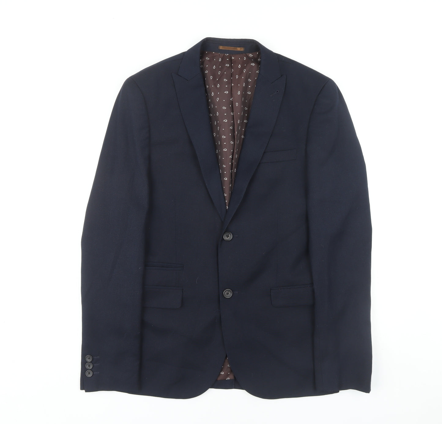 Next Men's Blue Regular Fit Blazer, Size 36R Business