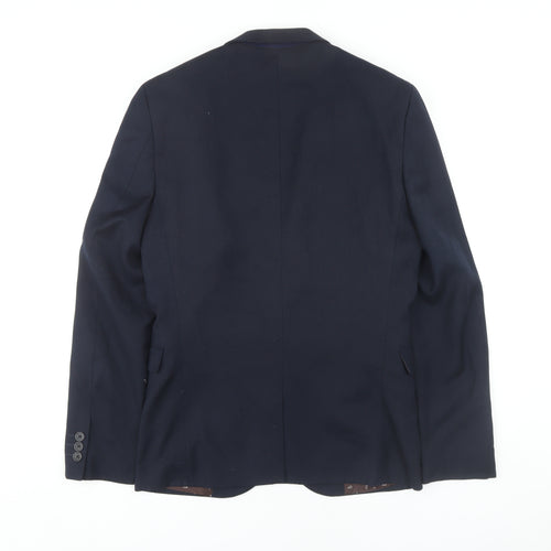 Next Men's Blue Regular Fit Blazer, Size 36R Business