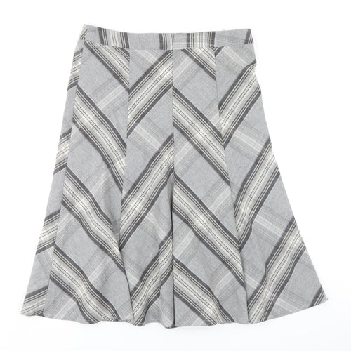 Viyella Women's Grey A-Line Check Skirt Size 12