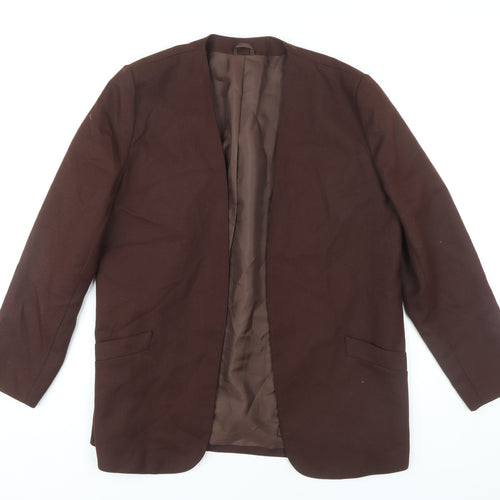 Features Women’s Brown Blazer, Size 14, Mid-Length