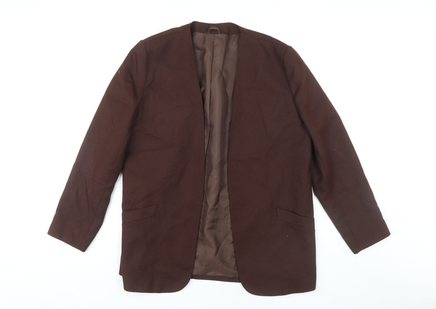 Features Women’s Brown Blazer, Size 14, Mid-Length