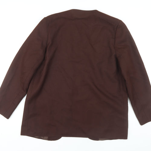 Features Women’s Brown Blazer, Size 14, Mid-Length