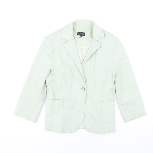 Topshop Women’s Green Blazer, Size 10, Casual, Lined