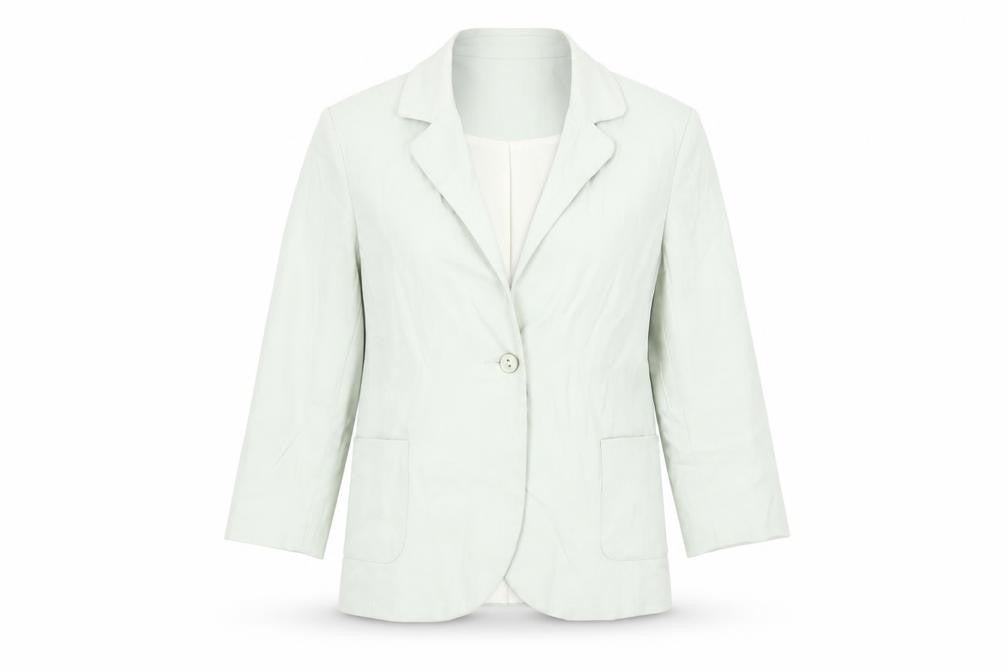 Front view of Topshop Women’s Green Blazer, size UK 10, Casual, Lined