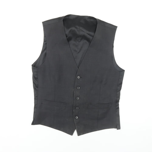 Racing Green Men's Grey Waistcoat, 40R Chest, Formal