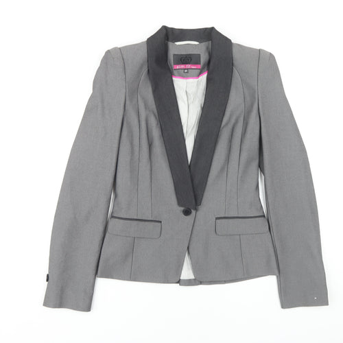 Next Women's Grey Blazer Size 8R Slim Fit