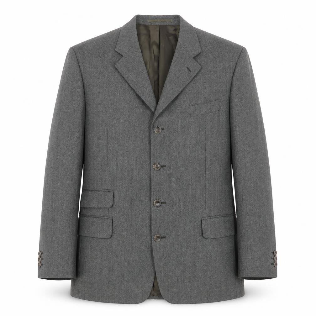 Front view of Pierre Cardin Men's Grey Wool Blazer, 44R, Formal Jacket